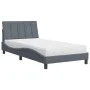 Bed with dark gray velvet mattress 100x200 cm by vidaXL, Beds and slatted bases - Ref: Foro24-3208581, Price: 297,32 €, Disco...
