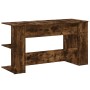 Schreibtisch aus geräuchertem Eichenholzwerkstoff, 140 x 50 x 75 cm von vidaXL, Schreibtische - Ref: Foro24-840552, Preis: 87...