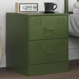Grüner Nachttisch aus Stahl, 34,5 x 39 x 44 cm von vidaXL, Nachttische - Ref: Foro24-841627, Preis: 53,40 €, Rabatt: %