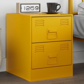 Gelber Nachttisch aus Stahl, 34,5 x 39 x 44 cm von vidaXL, Nachttische - Ref: Foro24-841625, Preis: 60,29 €, Rabatt: %