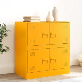 Senfgelbes Sideboard aus Stahl, 67 x 39 x 73 cm von vidaXL, Sideboards - Ref: Foro24-841652, Preis: 96,17 €, Rabatt: %