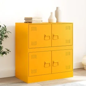 Senfgelbes Sideboard aus Stahl, 67 x 39 x 73 cm von vidaXL, Sideboards - Ref: Foro24-841652, Preis: 95,26 €, Rabatt: %