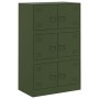 Olive green steel sideboard 67x39x107 cm by vidaXL, Sideboards - Ref: Foro24-841659, Price: 146,72 €, Discount: %