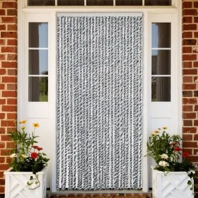 Gray black and white chenille fly curtain 118x220 cm by vidaXL, Mosquito nets for windows - Ref: Foro24-4004882, Price: 74,33...
