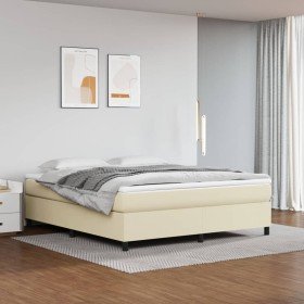 Estructura de cama sin colchón cuero sintético crema 180x200 cm en Camas y somieres | Comprar online en Foro24