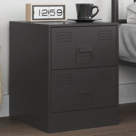 Mesita de noche acero negra 34,5x39x44 cm von vidaXL, Nachttische - Ref: Foro24-841619, Preis: 51,75 €, Rabatt: %