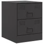 Mesita de noche acero negra 34,5x39x44 cm de vidaXL, Mesitas de noche - Ref: Foro24-841619, Precio: 51,23 €, Descuento: %