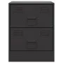 Mesita de noche acero negra 34,5x39x44 cm de vidaXL, Mesitas de noche - Ref: Foro24-841619, Precio: 51,23 €, Descuento: %