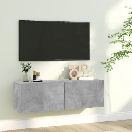 TV stand made of gray concrete plywood, 100x30x30 cm by vidaXL, TV Furniture - Ref: Foro24-801485, Price: 51,04 €, Discount: %