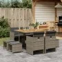 Garten-Essgruppe, 9-teilig, mit grauen Polstern aus synthetischem Rattan. von vidaXL, Gartensets - Ref: Foro24-3277729, Preis...