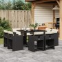 Garten-Essgruppe 9-teilig mit schwarzen Polstern aus synthetischem Rattan von vidaXL, Gartensets - Ref: Foro24-3277961, Preis...
