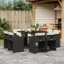 Set de comedor de jardín 9 pzas y cojines ratán sintético negro by vidaXL, Garden sets - Ref: Foro24-3277961, Price: 444,60 €...