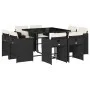 Garten-Essgruppe 9-teilig mit schwarzen Polstern aus synthetischem Rattan von vidaXL, Gartensets - Ref: Foro24-3277961, Preis...