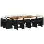 Set comedor de jardín con cojines 13 pzas ratán sintético negro by vidaXL, Garden sets - Ref: Foro24-3277994, Price: 816,21 €...