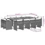 Set comedor de jardín con cojines 13 pzas ratán sintético negro by vidaXL, Garden sets - Ref: Foro24-3277994, Price: 816,21 €...