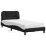 Bed with black and white synthetic leather mattress 80x200 cm by vidaXL, Beds and slatted bases - Ref: Foro24-3208687, Price:...