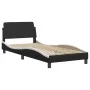 Bed with black and white synthetic leather mattress 80x200 cm by vidaXL, Beds and slatted bases - Ref: Foro24-3208687, Price:...