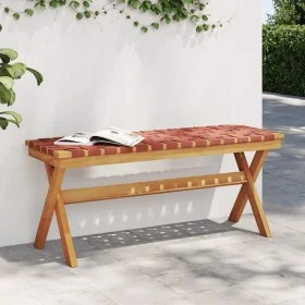 Banco de jardín madera maciza de acacia y tela rojo by vidaXL, garden benches - Ref: Foro24-366515, Price: 63,10 €, Discount: %
