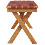 Banco de jardín madera maciza de acacia y tela rojo by vidaXL, garden benches - Ref: Foro24-366515, Price: 66,93 €, Discount: %