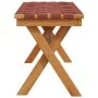 Massive Gartenbank aus Akazienholz und rotem Stoff von vidaXL, Gartenbänke - Ref: Foro24-366515, Preis: 63,60 €, Rabatt: %