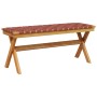 Banco de jardín madera maciza de acacia y tela rojo by vidaXL, garden benches - Ref: Foro24-366515, Price: 66,93 €, Discount: %