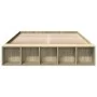 Sonoma oak engineered wood bed frame 140x200 cm by vidaXL, Beds and slatted bases - Ref: Foro24-3280568, Price: 134,44 €, Dis...