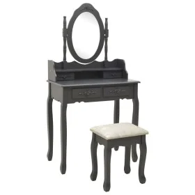Schminktisch und Hocker Set Paulownia Holz grau 75x69x140 cm von vidaXL, Schlafzimmerkommoden - Ref: Foro24-289317, Preis: 17...