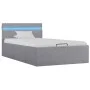 Cama hidráulica con almacenaje y LED tela gris claro 100x200cm de vidaXL, Camas y somieres - Ref: Foro24-285607, Precio: 301,...