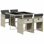 Garden dining set 5 pieces with light gray synthetic rattan cushions by vidaXL, Garden sets - Ref: Foro24-3277846, Price: 284...