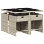 Garden dining set 5 pieces with light gray synthetic rattan cushions by vidaXL, Garden sets - Ref: Foro24-3277846, Price: 283...