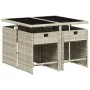 Garden dining set 5 pieces with light gray synthetic rattan cushions by vidaXL, Garden sets - Ref: Foro24-3277846, Price: 284...