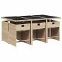 7-piece garden dining set with beige synthetic rattan cushions by vidaXL, Garden sets - Ref: Foro24-3277859, Price: 524,18 €,...