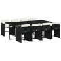 9-piece garden dining set and black synthetic rattan cushions by vidaXL, Garden sets - Ref: Foro24-3277865, Price: 546,04 €, ...