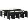 9-piece garden dining set and black synthetic rattan cushions by vidaXL, Garden sets - Ref: Foro24-3277865, Price: 635,65 €, ...