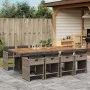 Garden dining set 9 pieces and gray synthetic rattan cushions by vidaXL, Garden sets - Ref: Foro24-3277873, Price: 715,04 €, ...