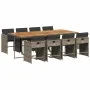 Garden dining set 9 pieces and gray synthetic rattan cushions by vidaXL, Garden sets - Ref: Foro24-3277873, Price: 715,04 €, ...