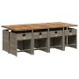 Garten-Essgruppe 9-teilig und graue synthetische Rattankissen von vidaXL, Gartensets - Ref: Foro24-3277873, Preis: 612,88 €, ...