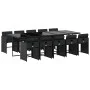 11-piece garden dining set with black synthetic rattan cushions by vidaXL, Garden sets - Ref: Foro24-3277878, Price: 716,38 €...