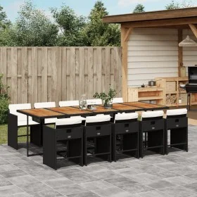 11-piece garden dining set with black synthetic rattan cushions by vidaXL, Garden sets - Ref: Foro24-3277886, Price: 790,42 €...