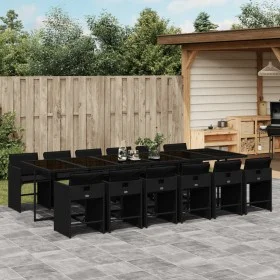 Garden dining set with cushions 13 pieces black synthetic rattan by vidaXL, Garden sets - Ref: Foro24-3277890, Price: 976,48 ...