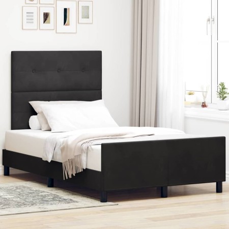 Estructura de cama con cabecera Negro 120 x 200 cm Terciopelo