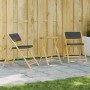 3-Piece Bamboo Folding Bistro Set with Dark Gray Cushions by vidaXL, Garden sets - Ref: Foro24-3208940, Price: 154,11 €, Disc...