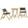 3-Piece Bamboo Folding Bistro Set with Dark Gray Cushions by vidaXL, Garden sets - Ref: Foro24-3208940, Price: 154,11 €, Disc...