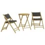 3-Piece Bamboo Folding Bistro Set with Dark Gray Cushions by vidaXL, Garden sets - Ref: Foro24-3208940, Price: 187,02 €, Disc...