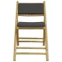 3-teiliges klappbares Bistro-Set aus Bambus mit dunkelgrauen Kissen von vidaXL, Gartensets - Ref: Foro24-3208940, Preis: 186,...