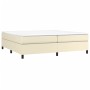Estructura de cama sin colchón cuero sintético crema 200x200 cm