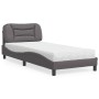 Bett mit grauer Kunstledermatratze 90x190 cm von vidaXL, Betten und Lattenroste - Ref: Foro24-3208692, Preis: 271,56 €, Rabat...