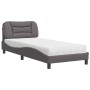 Bett mit grauer Kunstledermatratze 90x190 cm von vidaXL, Betten und Lattenroste - Ref: Foro24-3208692, Preis: 271,56 €, Rabat...