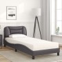 Bett mit grauer Kunstledermatratze 90x190 cm von vidaXL, Betten und Lattenroste - Ref: Foro24-3208692, Preis: 271,56 €, Rabat...