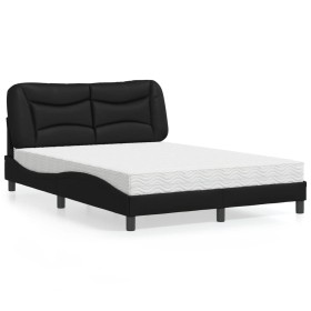 Cama con colchón cuero sintético negro 140x190 cm de vidaXL, Camas y somieres - Ref: Foro24-3208717, Precio: 420,85 €, Descue...